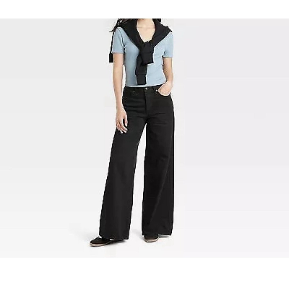 Universal Thread Women's Mid-rise Super Wide Leg Jeans Relaxed Fit Sz 8 NWT Y2K